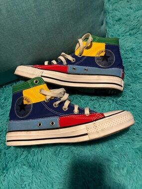Converse Multi-Color Patchwork High-Top Sneakers